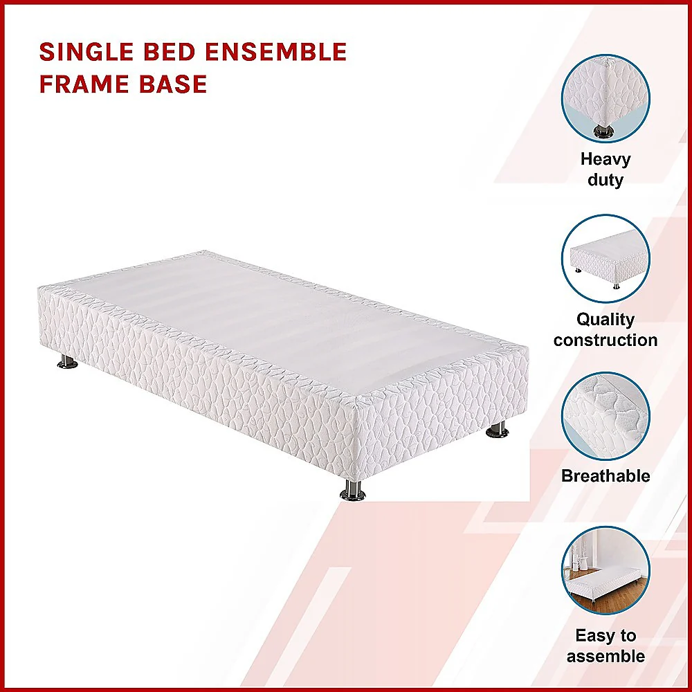Andrea Ensemble Bed Base - White Single - Nurns