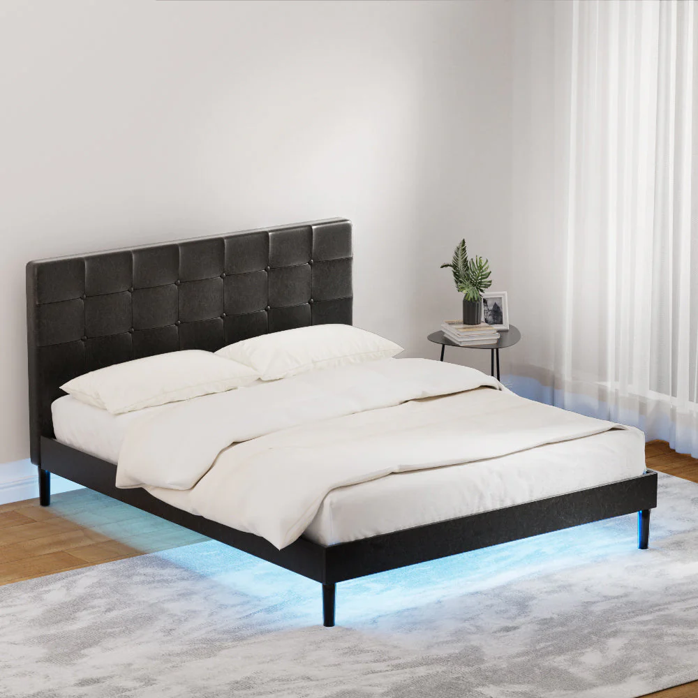 Epidote Bed & Mattress Package with 34cm Black Mattress - Black Queen - Nurns
