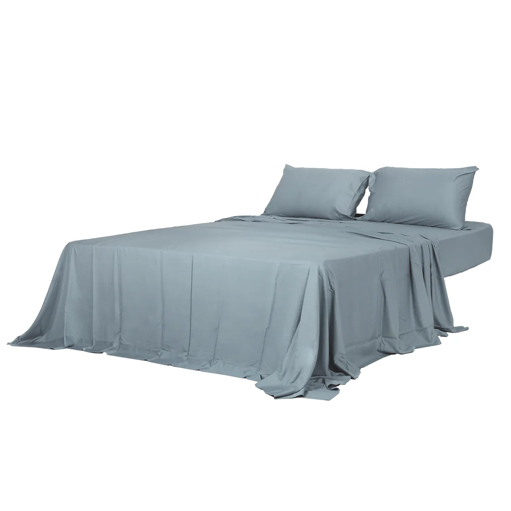 Queen Dreamz 4pcs Size 100% Bamboo Bed Sheet Set Grey - Nurns