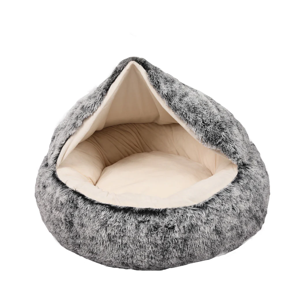 MEDIUM Dog Beds Pet Calming Warm Soft Plush - Charcoal - Nurns