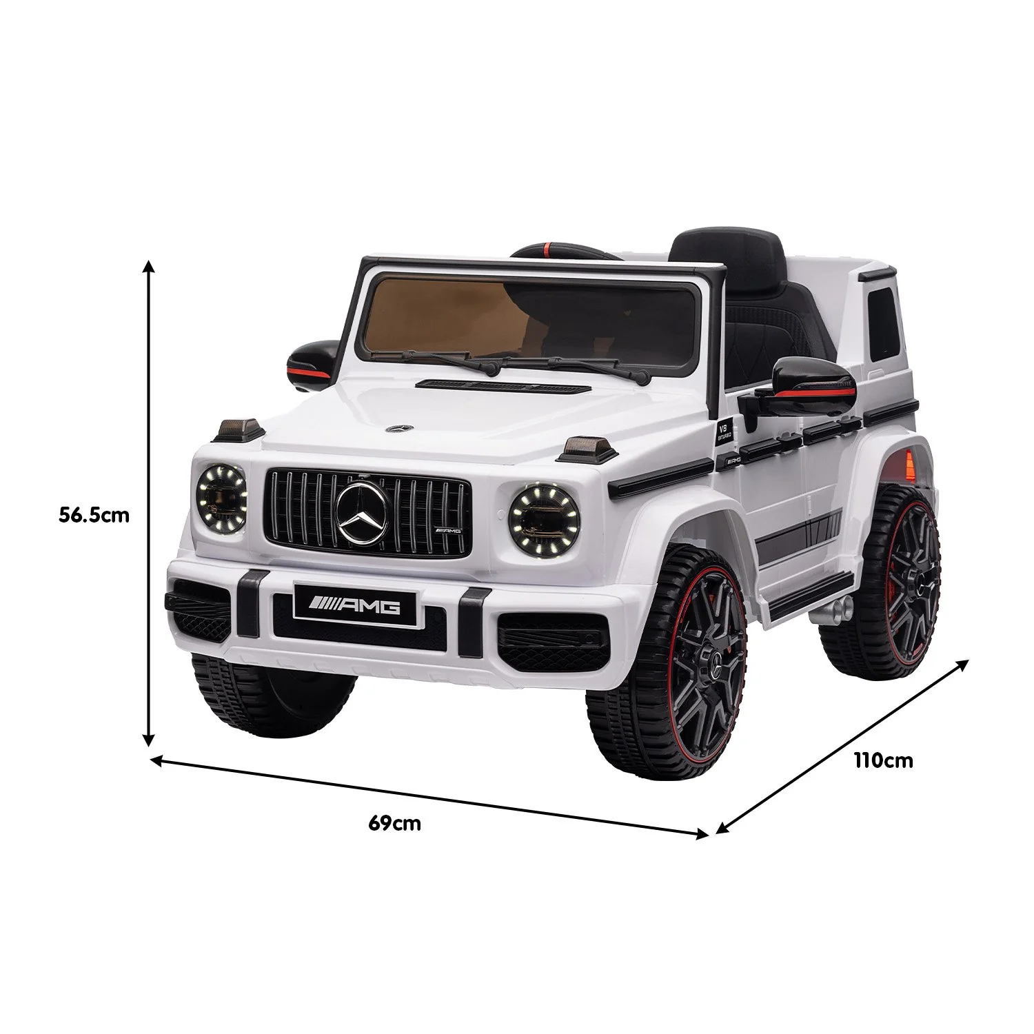 Mercedes Benz AMG G63 Licensed Kids Ride On Electric Car Remote Control - White - Nurns