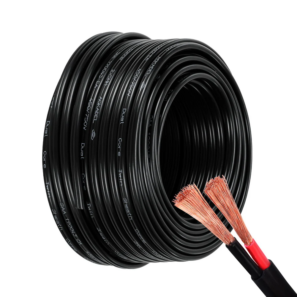 5mm 30m Twin Core Wire Electrical Cable Extension Car 450V 2 Sheath - Nurns