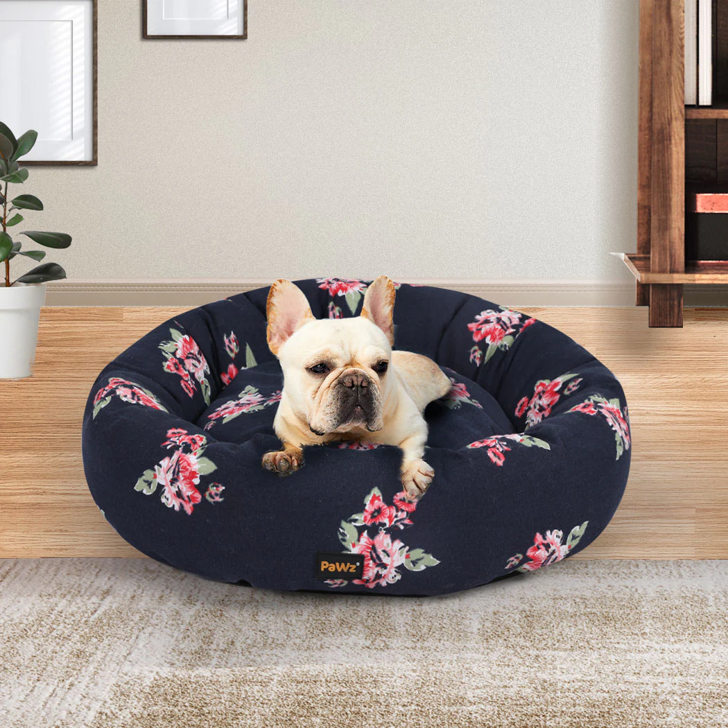 MEDIUM Dog Beds Washable Calming Pet Bedding - Navy - Nurns