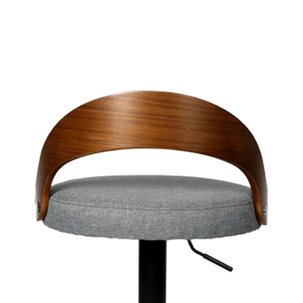 82.5cm Essen Bar Stools Kitchen Gas Lift Wooden Beech Stool Chair Swivel Barstools - Grey - Nurns