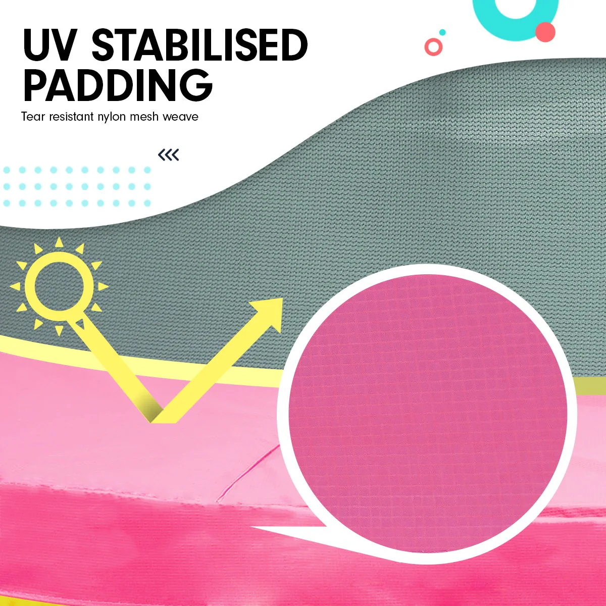 Kahuna Trampoline 4.5FT Round Free Safety Net Spring Pad Cover Mat Outdoor Green Pink - Nurns