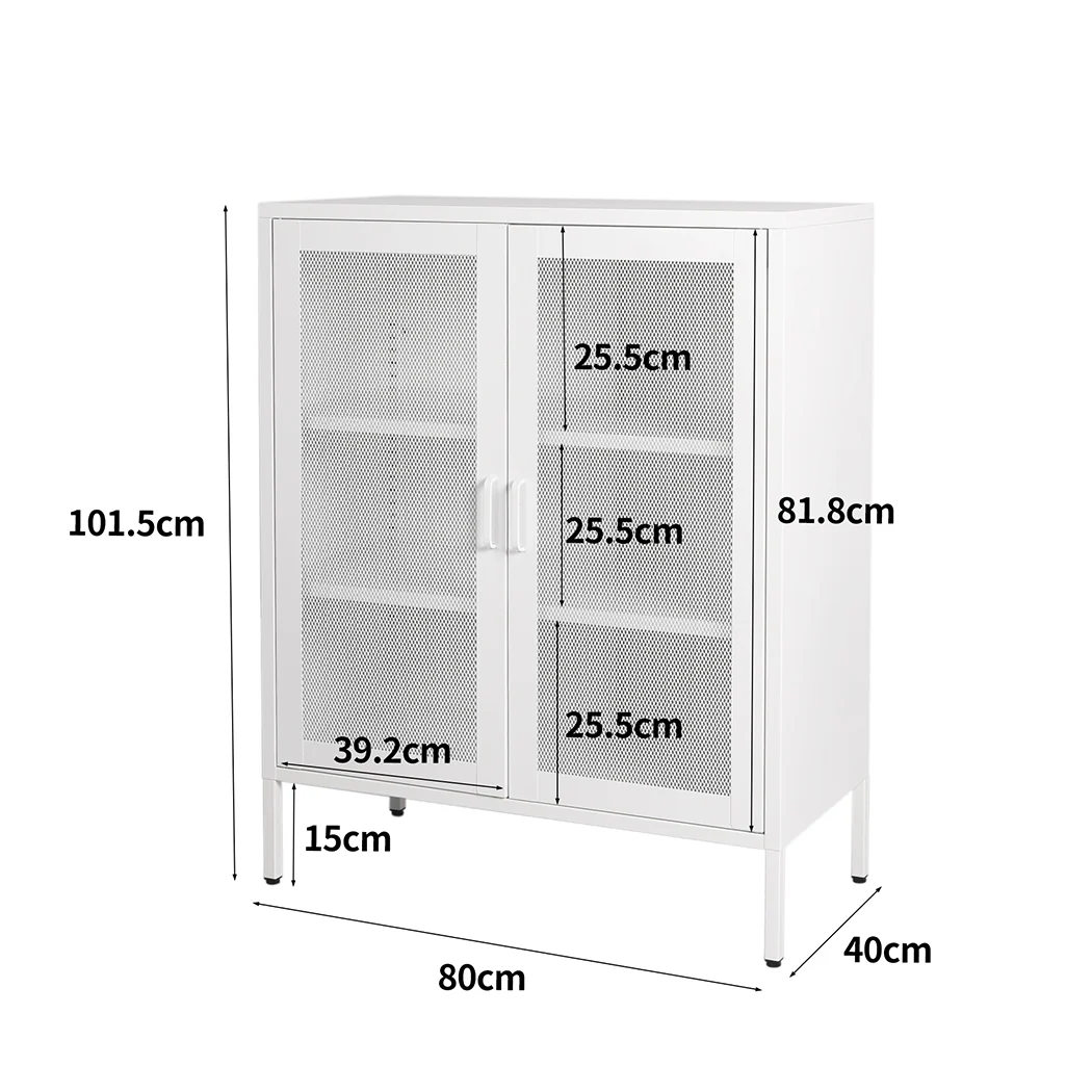 Storage Cabinet Steel Kitchen White - Nurns