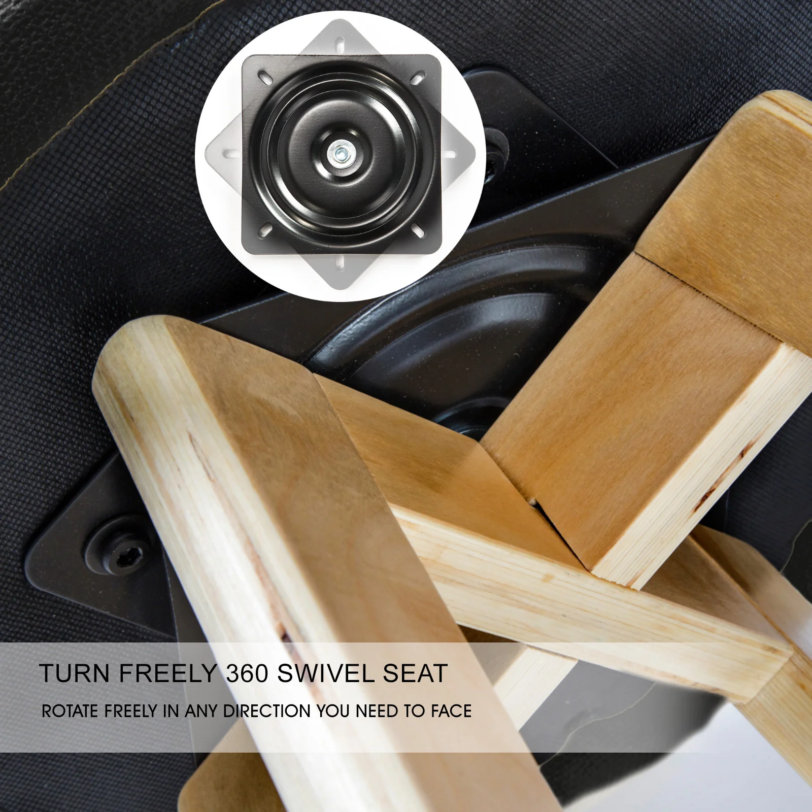 Set of 4 Carlisle Wooden Bar Stool Dining Chair Leather - Black - Nurns