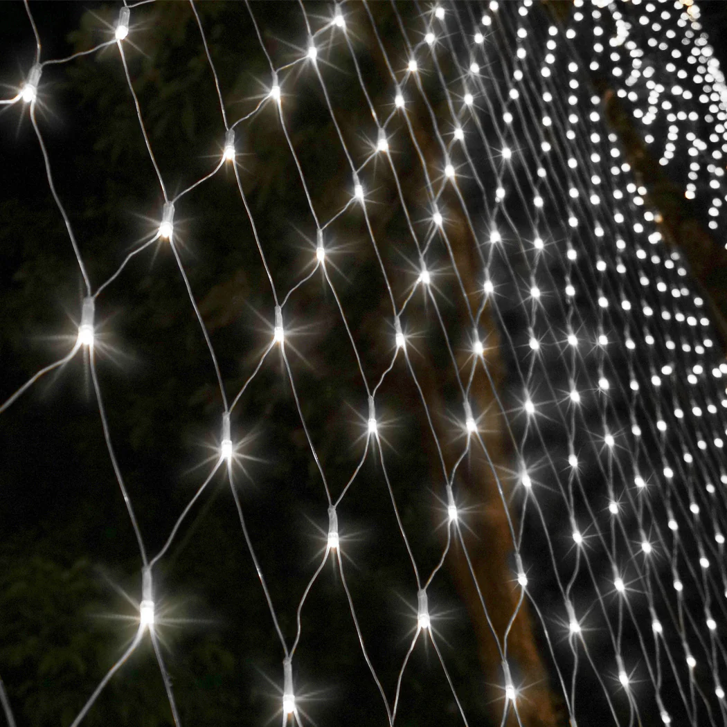 880LED Christmas Net Lights Mesh String Fairy Light Party Wedding Cool White - Nurns