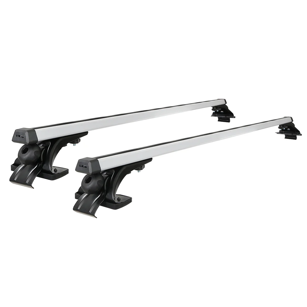 Universal Car Roof Rack 1450mm Cross Bars Aluminium Silver Adjustable Brackets Carrier 90kg - Nurns