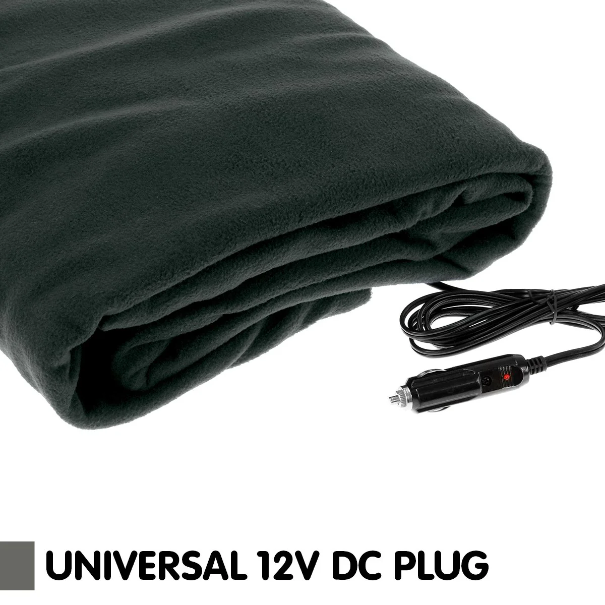 Heated Electric Car Blanket 150x110cm 12V - Black - Nurns