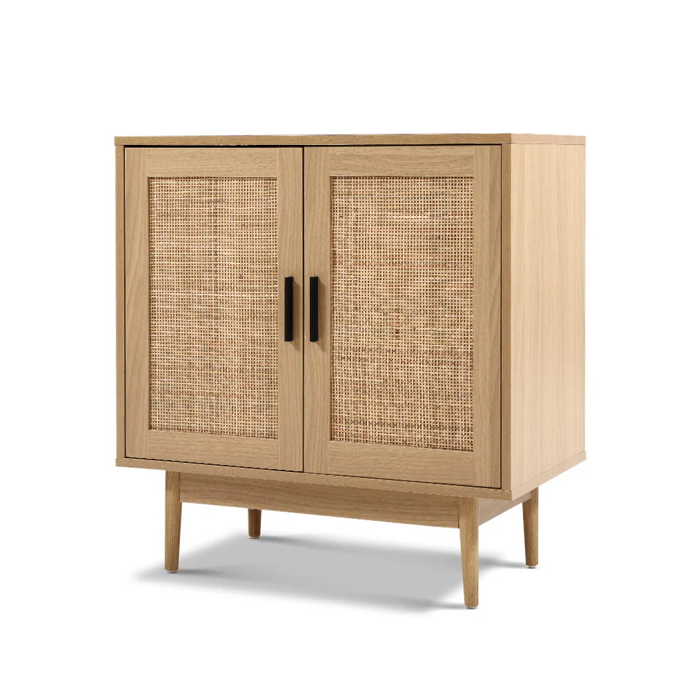 Rowan Rattan Buffet Sideboard 2 Doors - Oak - Nurns