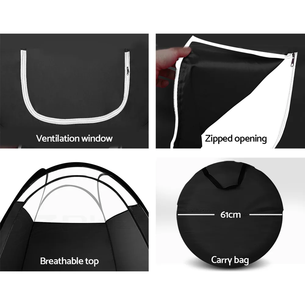 Portable Pop Up Tanning Tent - Black - Nurns