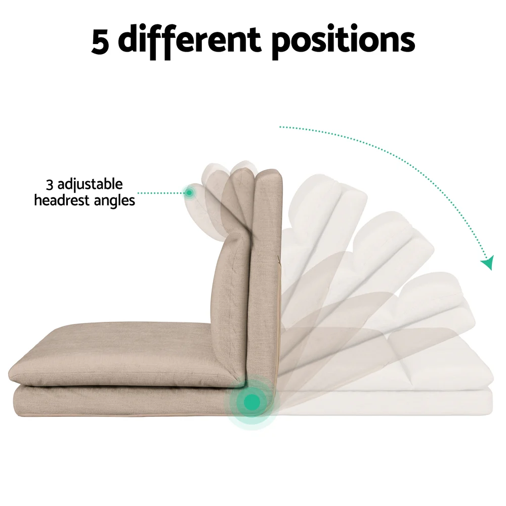 Mylene 2-Seater Floor Chair Sofa Linen - Beige - Nurns