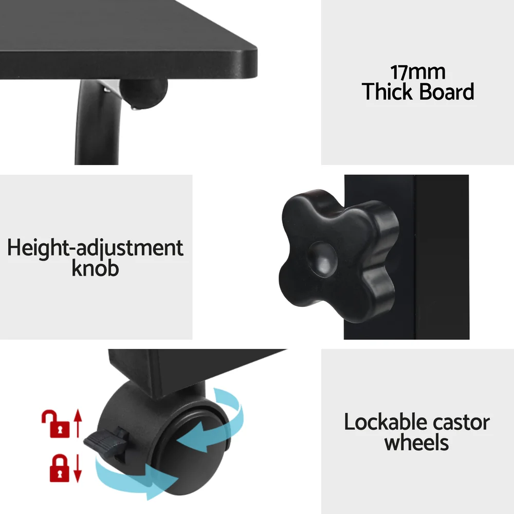 Artiss Laptop Desk Table Adjustable 60cm Black - Nurns