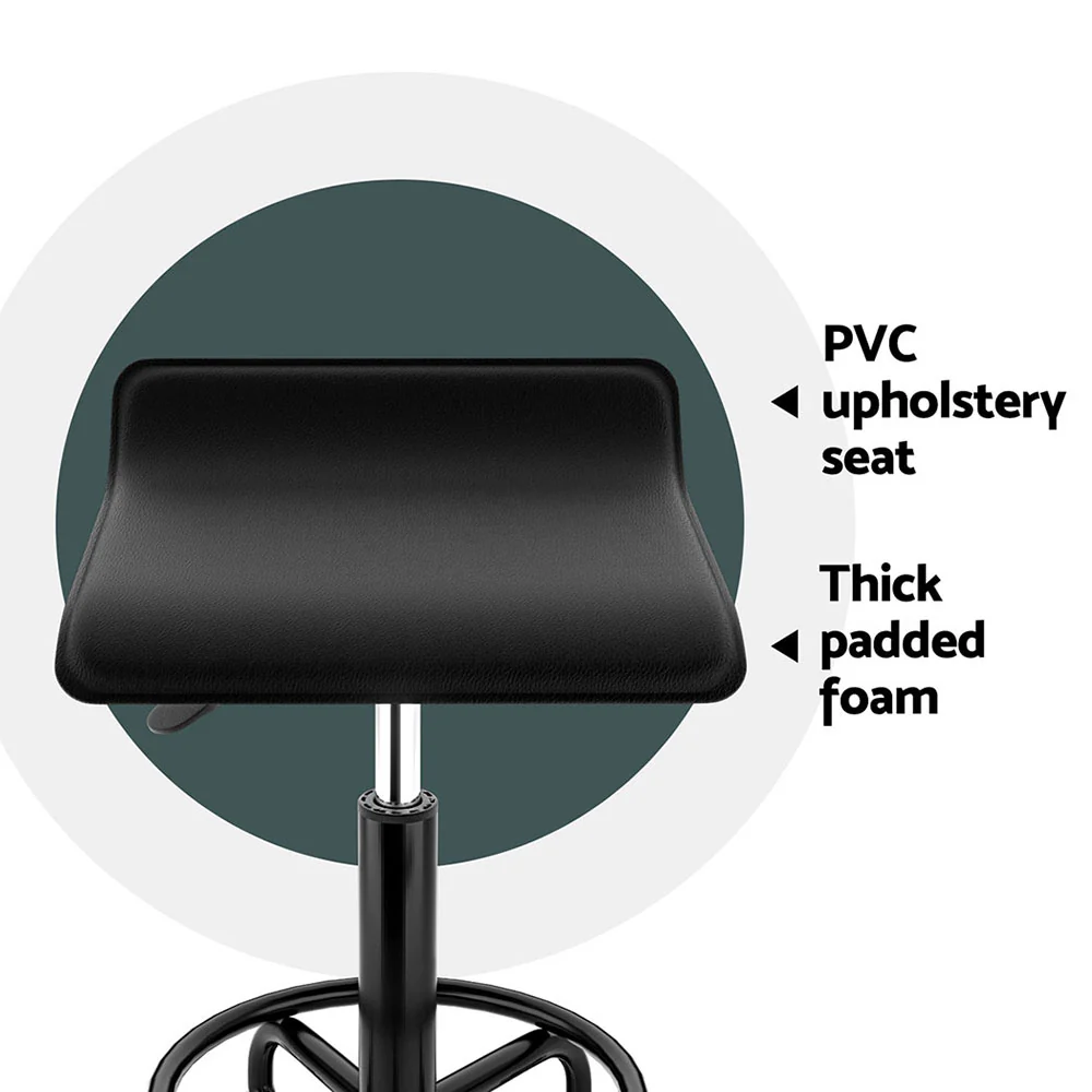 Salon Stool Square Swivel Chair Black - Nurns