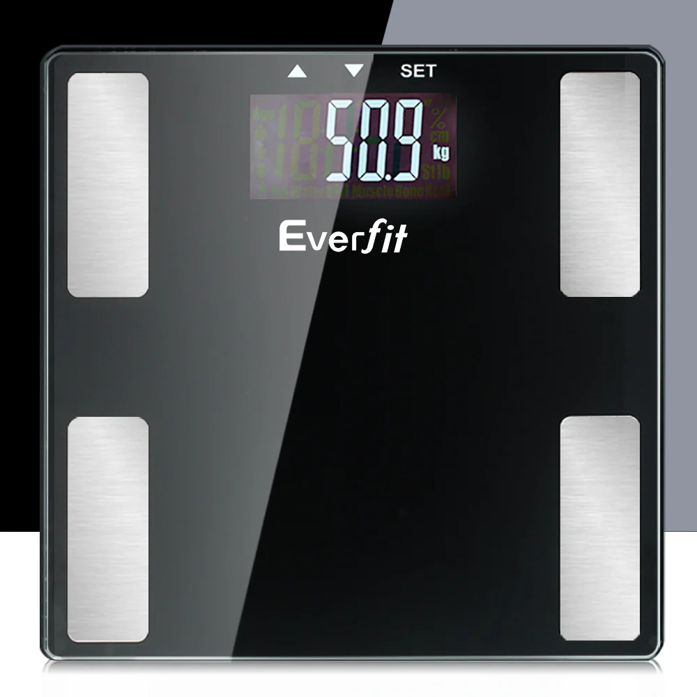 Everfit Body Fat Bathroom Scale Weighing BMI Monitor Gym 180kg - Nurns