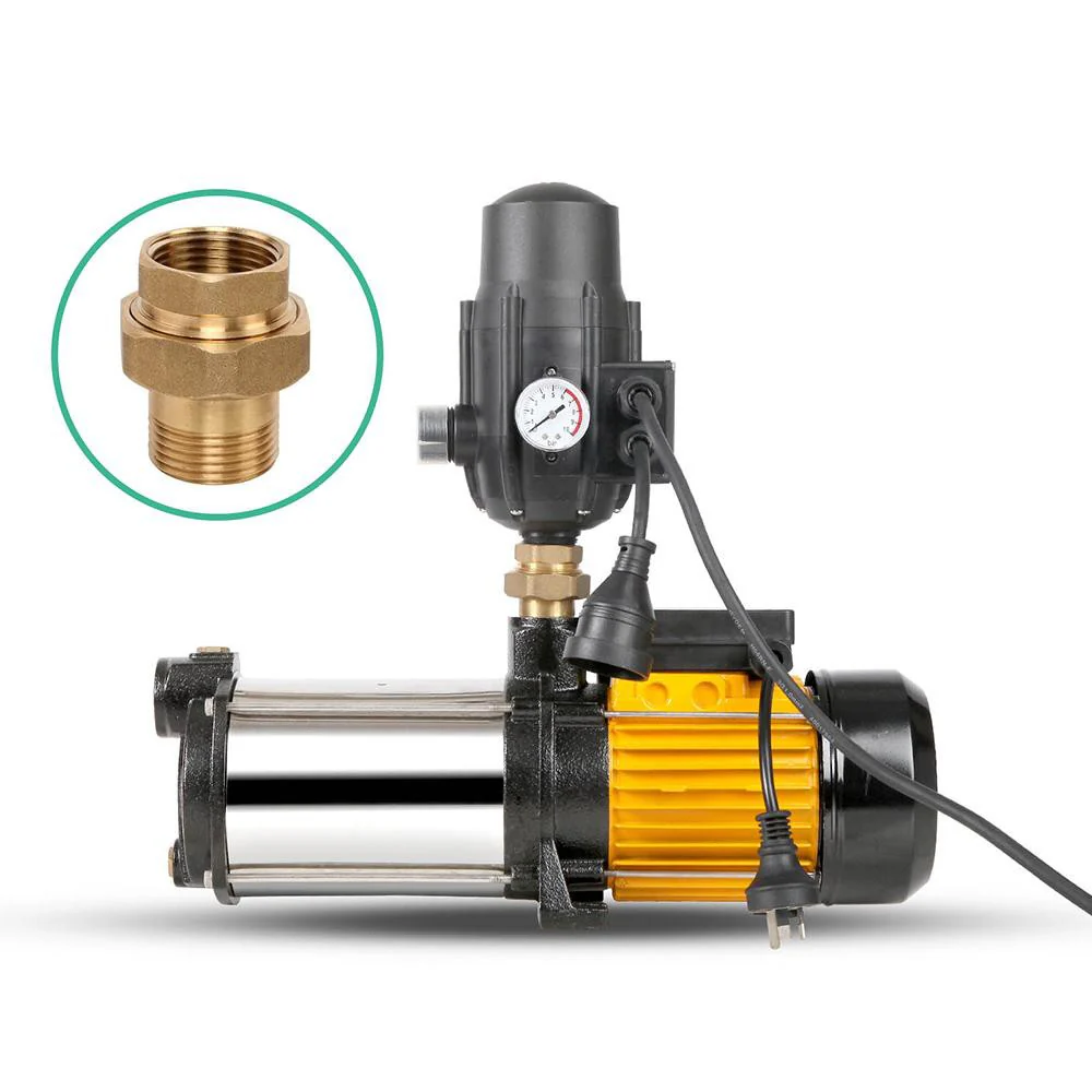 Garden Water Pump High Pressure 2500W 5-Stage Tank Irrigation - Black - Nurns