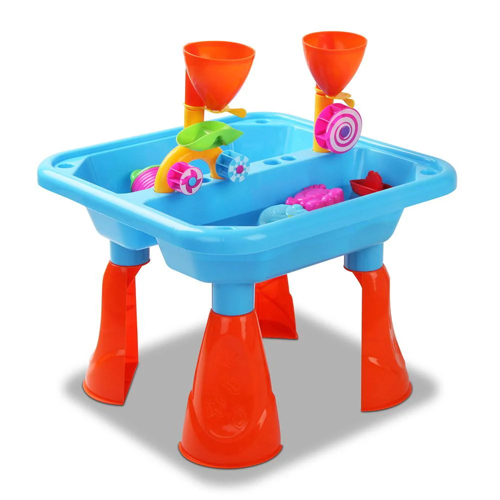 Kids Sandpit Pretend Play Sets Beach Toys Outdoor Sand Water Table Set - Nurns