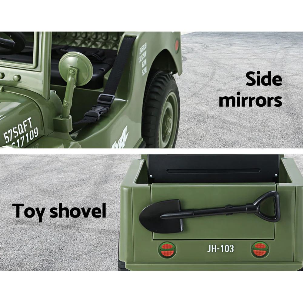 Kids Ride on Car Off Road Military Toy Cars 12V - Olive - Nurns