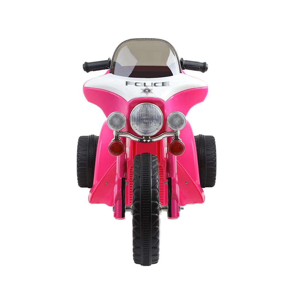 Kids Ride On Motorcycle Motorbike Car Harley Style Electric Toy Police Bike - Pink - Nurns