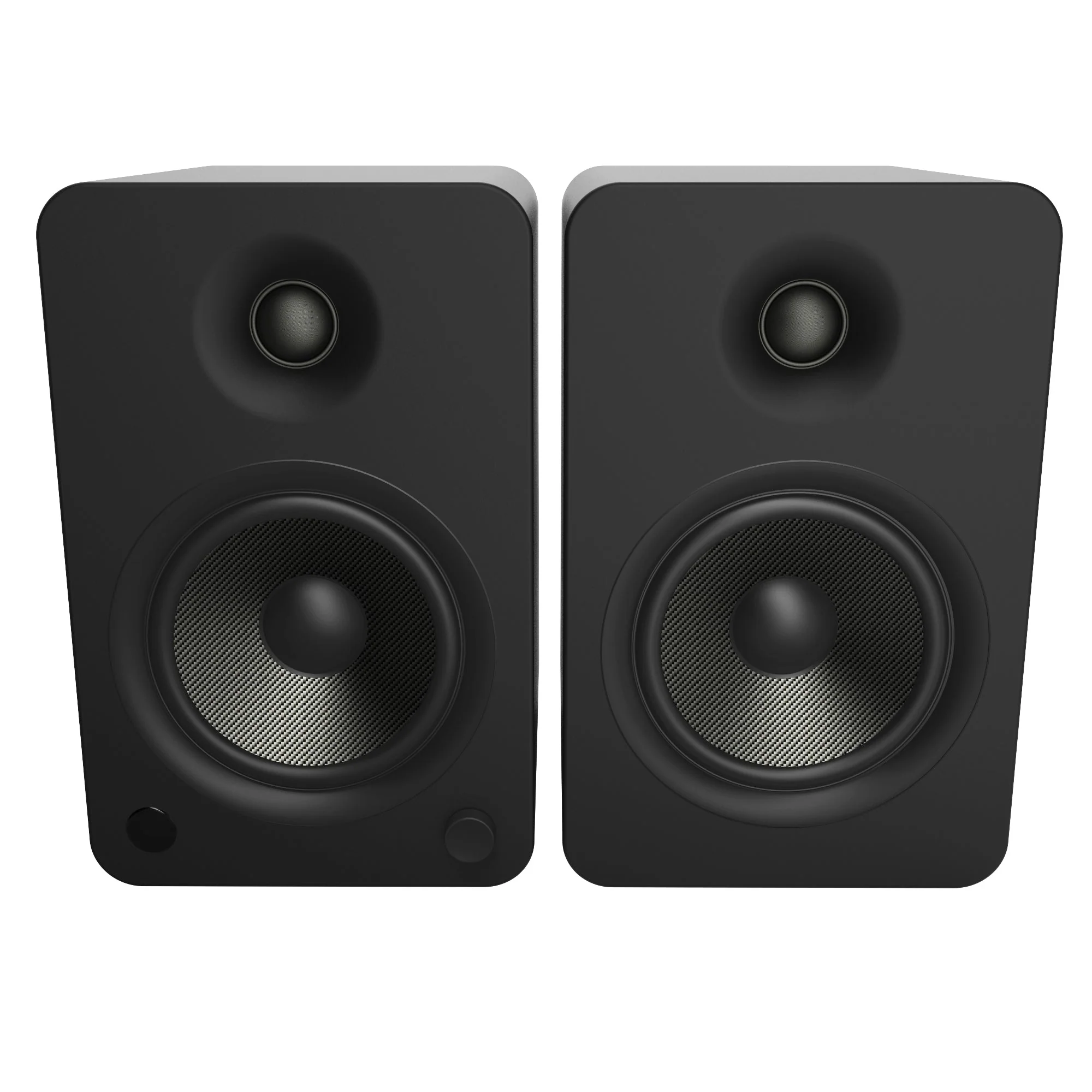 YU6 200W Powered Bookshelf Speakers with Bluetooth and Phono Preamp - Matte Black - Nurns