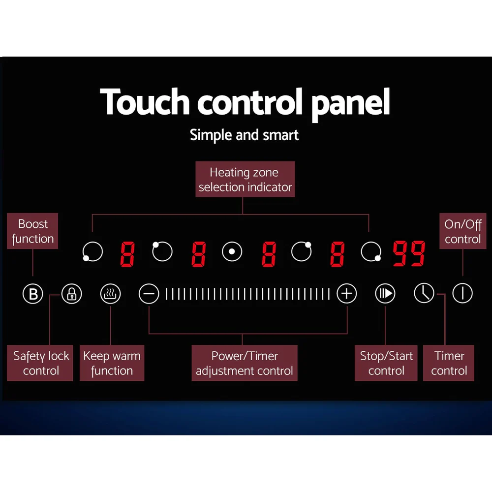 Devanti Induction Cooktop 90cm Electric Cooker - Nurns