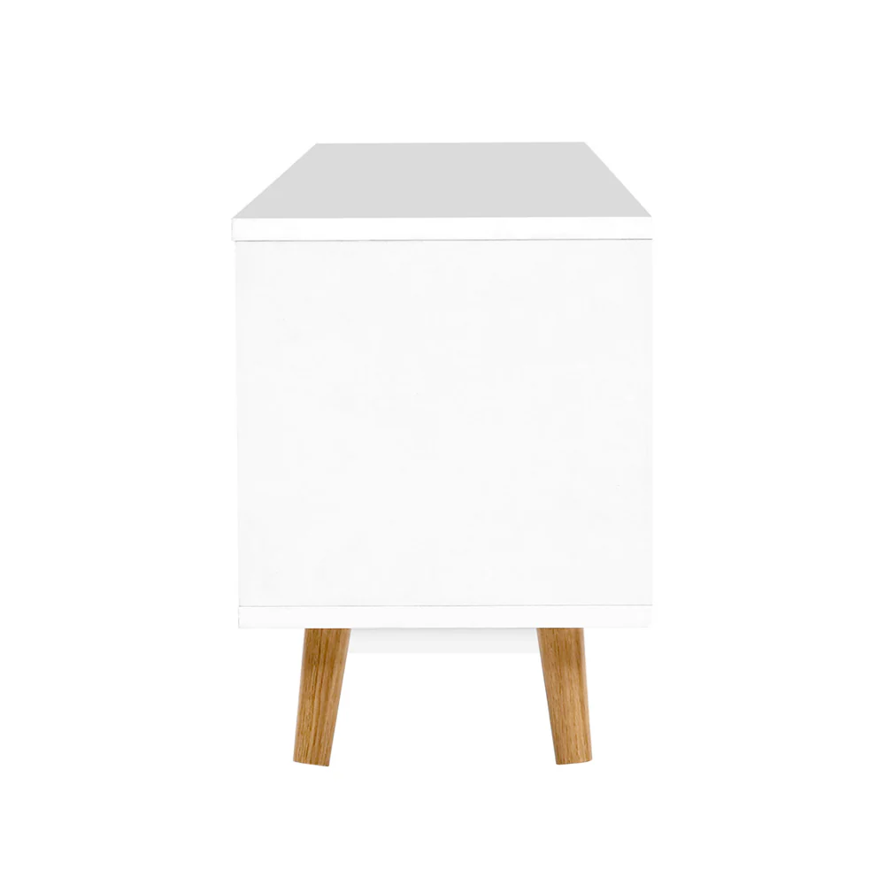 Nissa 120cm Wooden Entertainment Unit - White & Wood - Nurns