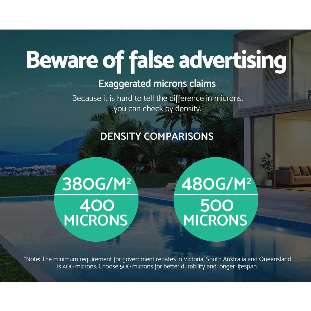 Pool Cover 500 Micron 11x4.8m Swimming Pool Solar Blanket - Blue - Nurns