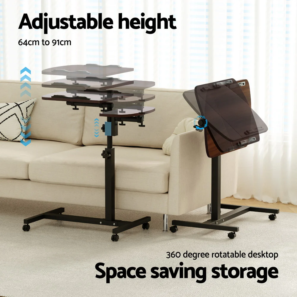 Artiss Laptop Desk Table Fan Cooling Walnut 60cm - Nurns