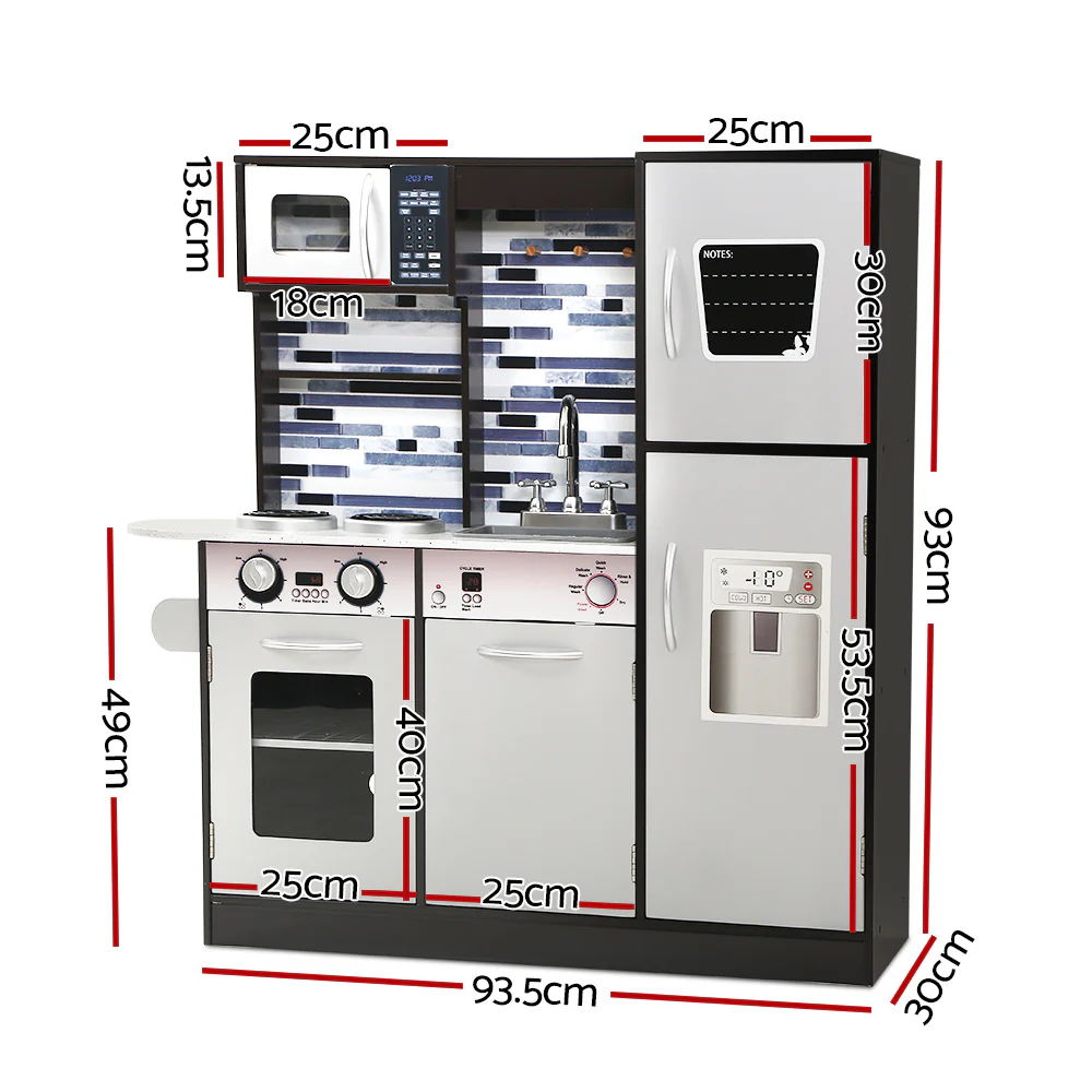 Kids Kitchen Wooden Pretend Play Set Toys Cooking Food Children Cookware - Nurns