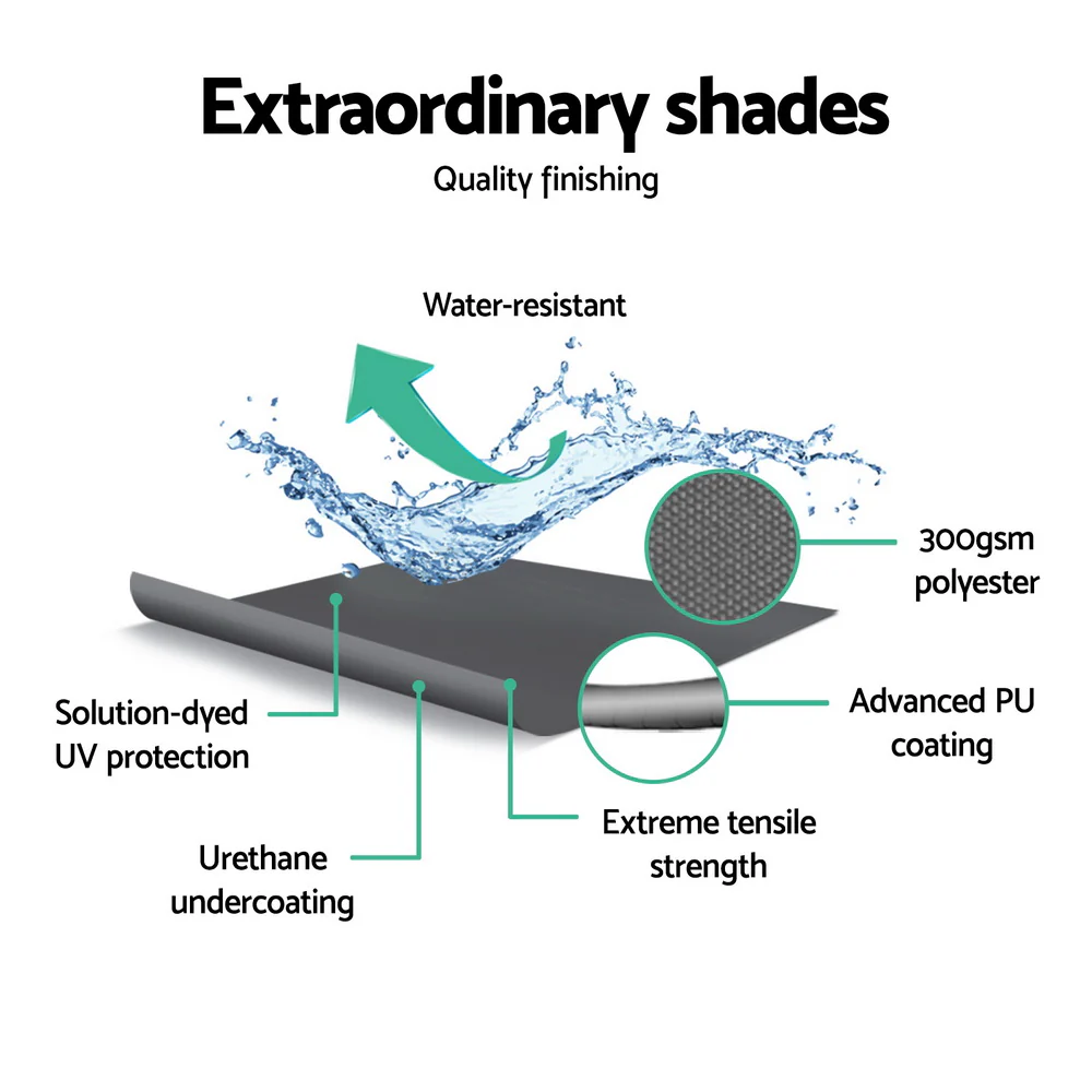 Instahut Retractable Folding Arm Awning Manual Sunshade 4Mx2.5M Pearl Grey - Nurns