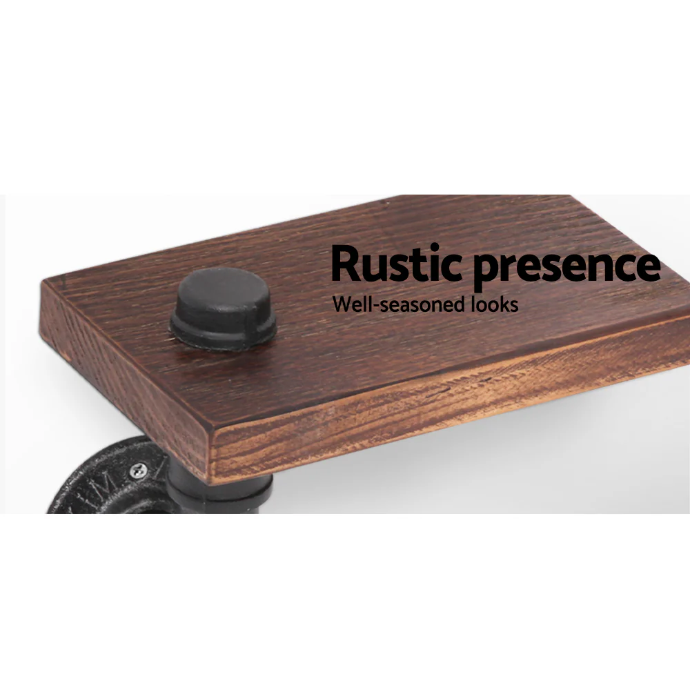 Artiss Floating DIY Pipe Shelf Toilet Paper Holder - Nurns