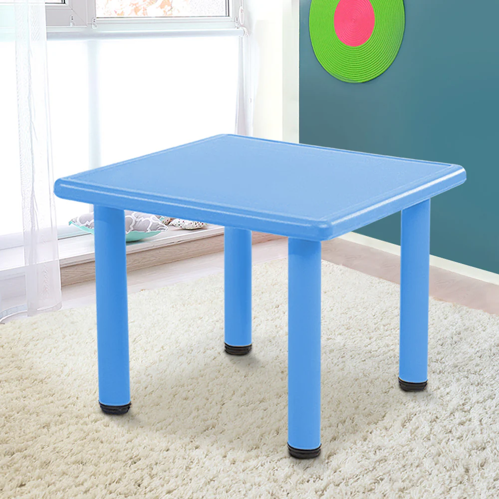Perryn Kids Table 60x60cm Children Painting Activity Study Dining Playing Desk Table - Blue - Nurns