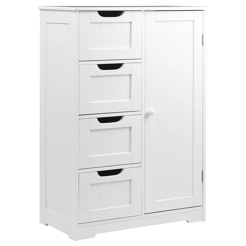 Bathroom Tallboy Storage Cabinet - White - Nurns