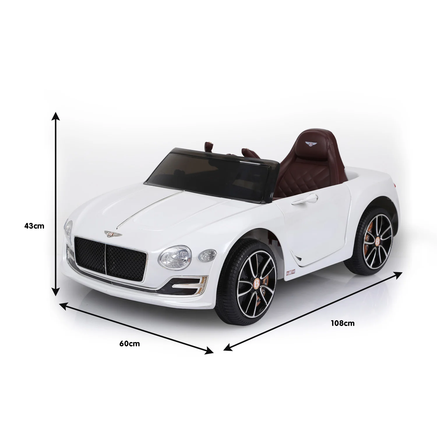 Bentley Exp 12 Speed 6E Licensed Kids Ride On Electric Car Remote Control - White - Nurns