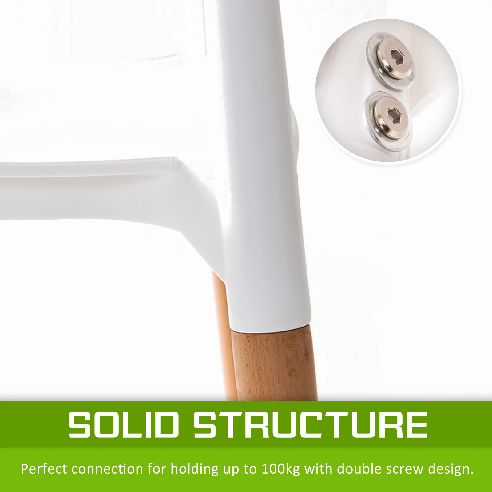 Mabel Set of 4 Retro Belloch Stackable Dining Cafe Chair - White - Nurns