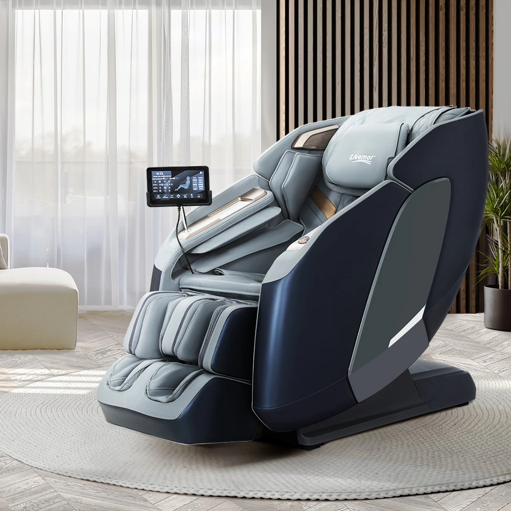 Hector 4D Massage Chair Electric Recliner Double Core Mechanism Massager - Grey - Nurns