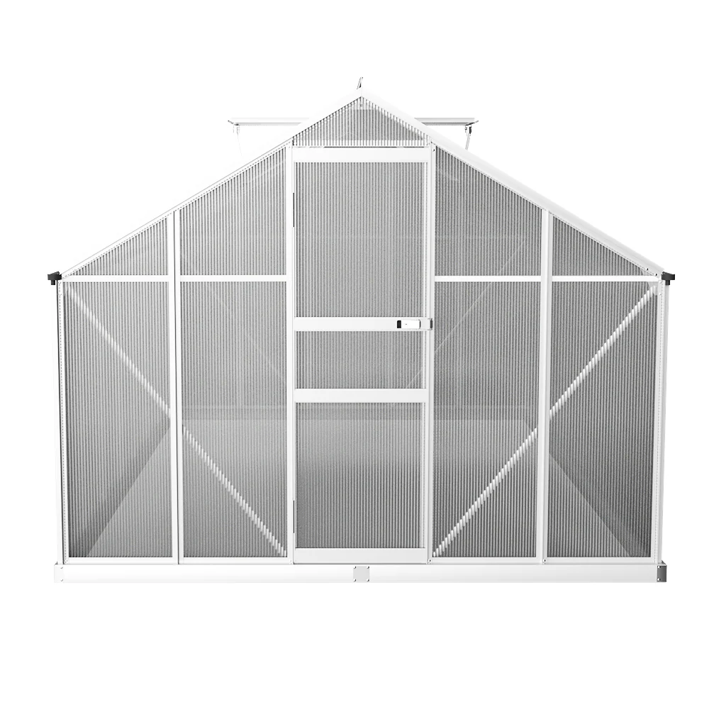 Greenfingers Greenhouse 4.2x2.5x1.95M Aluminium Polycarbonate Green House Garden Shed - Nurns