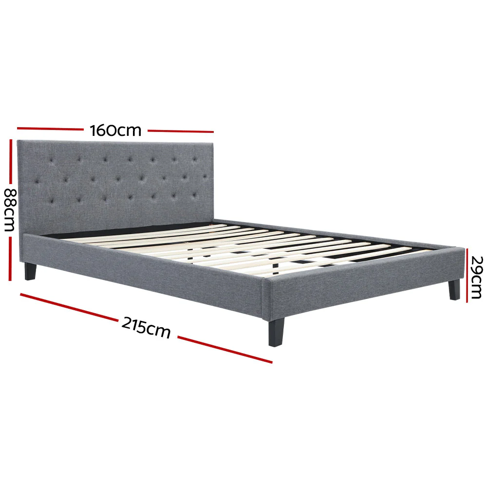 Citrin Bed & Mattress Package - Grey Queen - Nurns