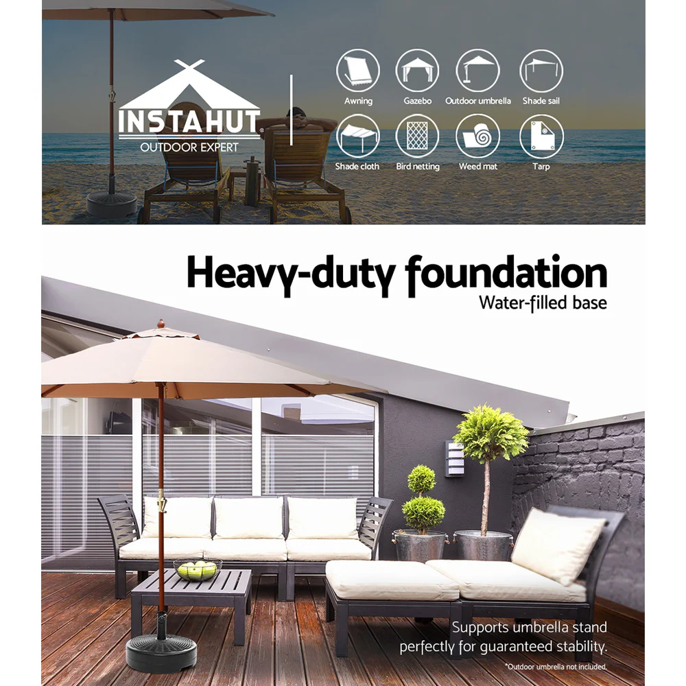 Instahut 51cm Outdoor Umbrella Base Round Stand Pod - Nurns