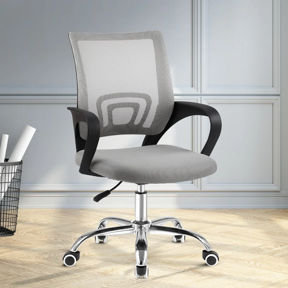 Artiss Mesh Office Chair Mid Back Grey - Nurns