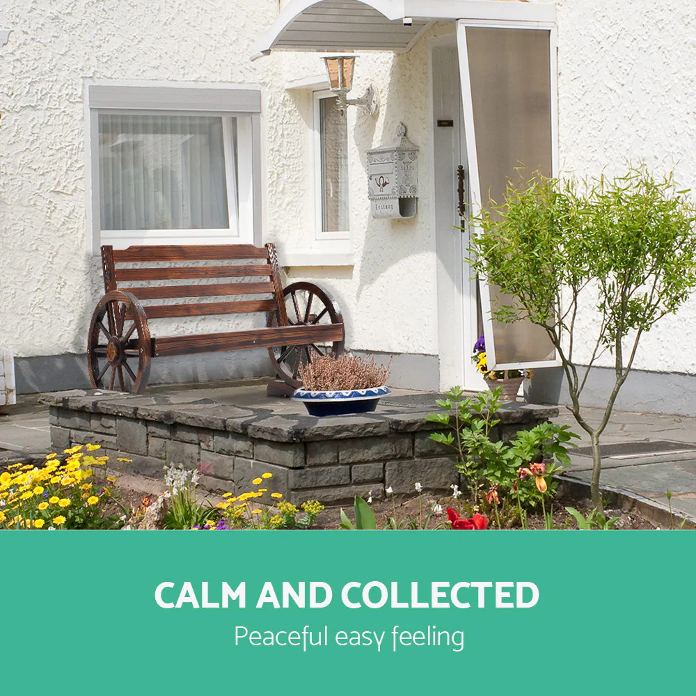 Celestia Wooden Wagon Wheel Bench - Brown - Nurns