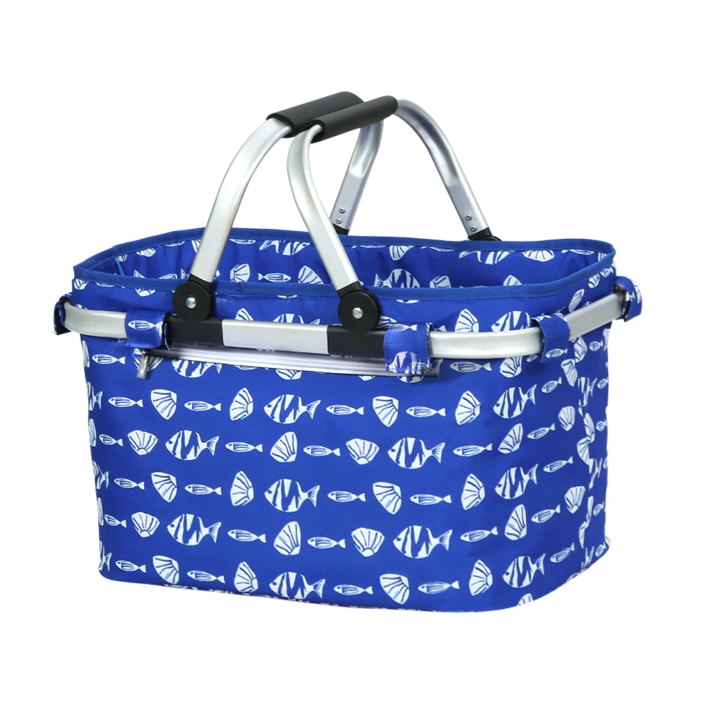 Picnic Bag Basket FoldingHamper Camping Hiking Insulated - Nurns
