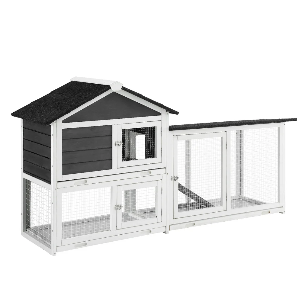 Chicken Coop Rabbit Hutch Extra Large Wooden Run Cage House With Run Cage - Nurns