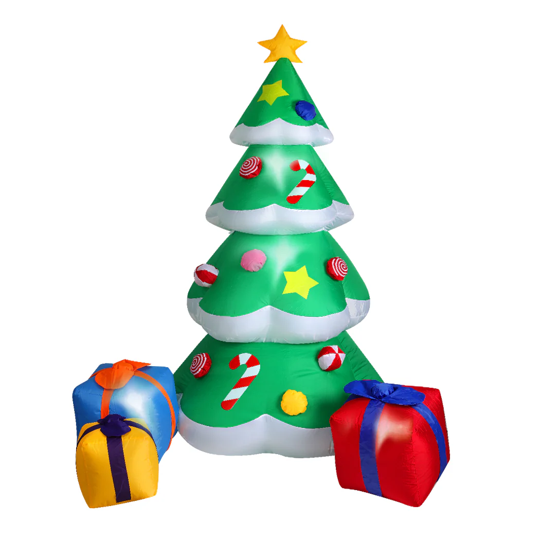 Tree & Gifts Christmas Inflatable Outdoor Xmas Decorations - 2.1M - Nurns