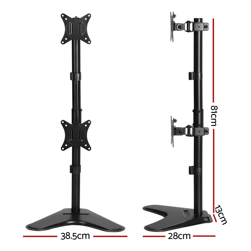 Artiss Monitor Arm Stand Dual Mount HD LED Tv Bracket Holder Freestanding - Nurns