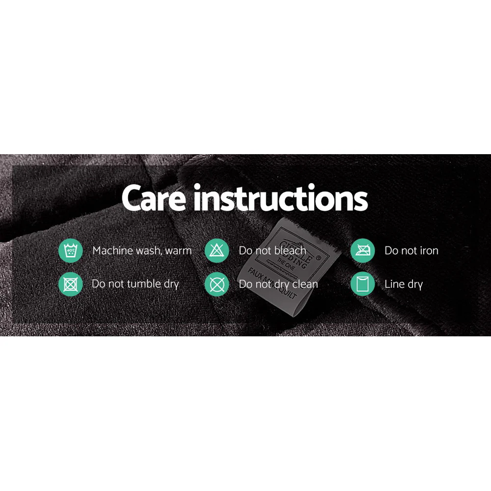 Queen Giselle Bedding Faux Mink Quilt Charcoal - Nurns