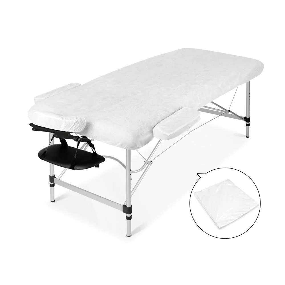 Massage Table 60cm 3 Fold Aluminium Beauty Bed Portable Therapy Waxing Black - Nurns