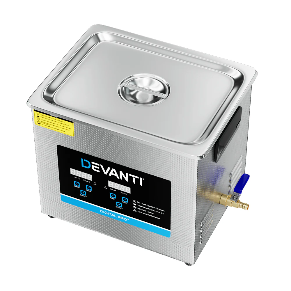 Devanti 10L Ultrasonic Cleaner Heater Cleaning Machine Timer Industrial 240W - Nurns