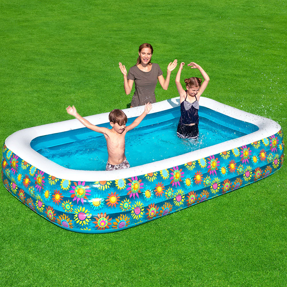 Bestway Kids Pool 305x183x56cm Inflatable Floral Above Ground Swimming Pools 1161L - Nurns